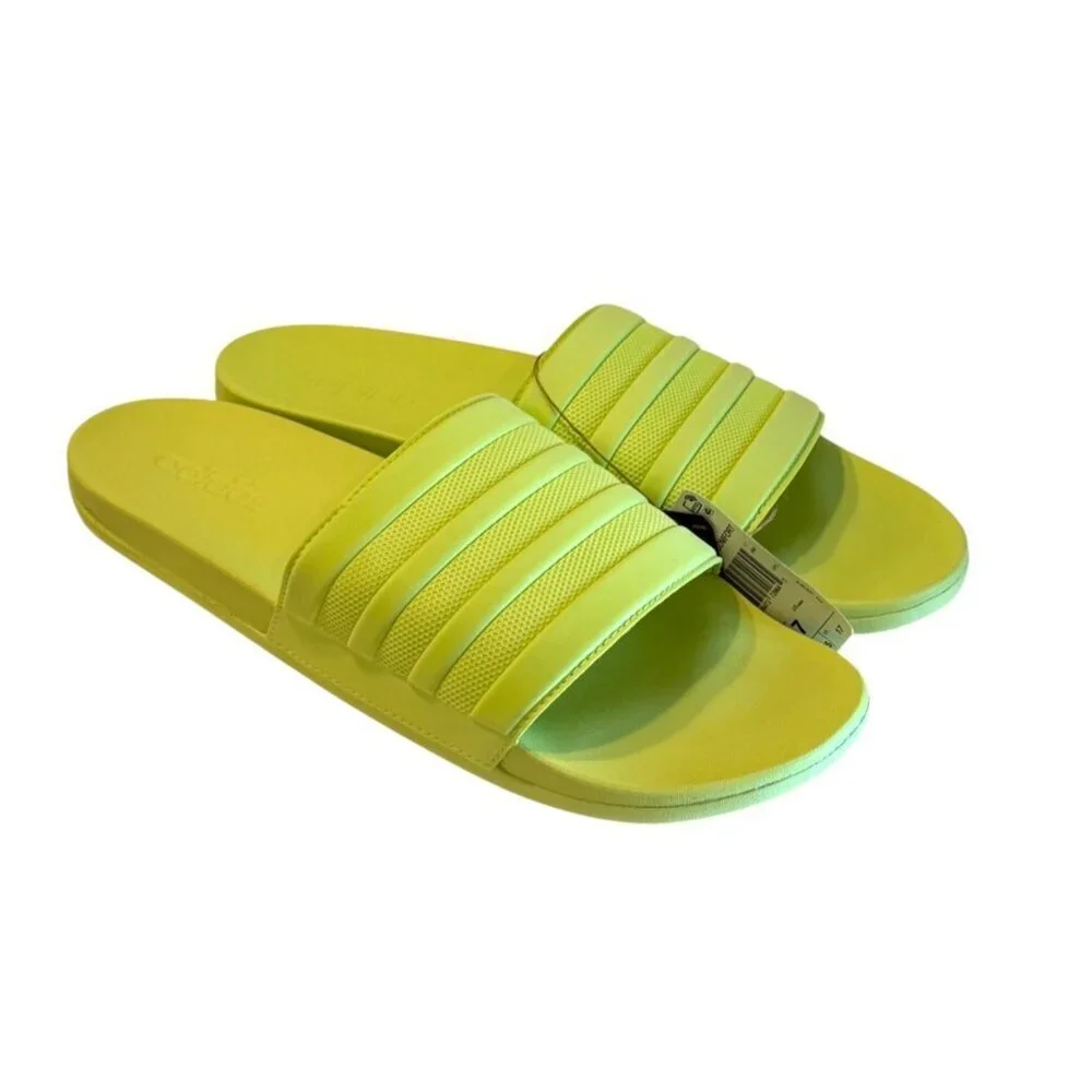 Adidas Men's Adilette Comfort Slides Neon Green Size Slip On Comfort Sz 17 NIB